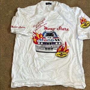 White Racing Graphic Short Sleeve Tee